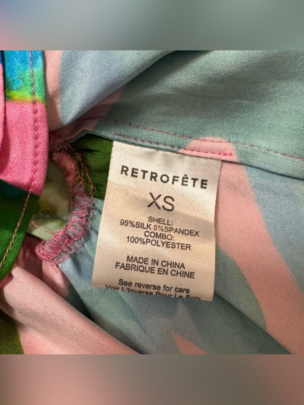 Retrofete Silvana Silk Dress in Jade Tropical Leaf - Picture 5 of 13